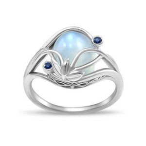 925 Sterling Silver Moonstone Ring, cute Ring, shiny Ring.